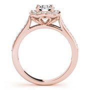 14K Rose Gold 1 1/3 ct tw Halo Diamond Engagement Ring