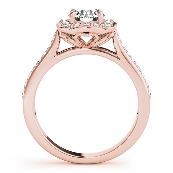 14K Rose Gold 1 1/3 ct tw Halo Diamond Engagement Ring