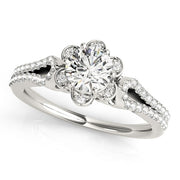 Platinum 3/4 ct tw Halo Diamond Engagement Ring