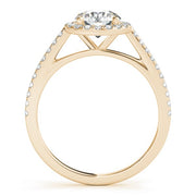 14K Yellow Gold 1 1/3 ct tw Halo Diamond Engagement Ring