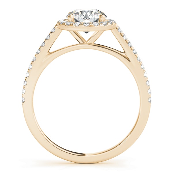 14K Yellow Gold 1 1/3 ct tw Halo Diamond Engagement Ring