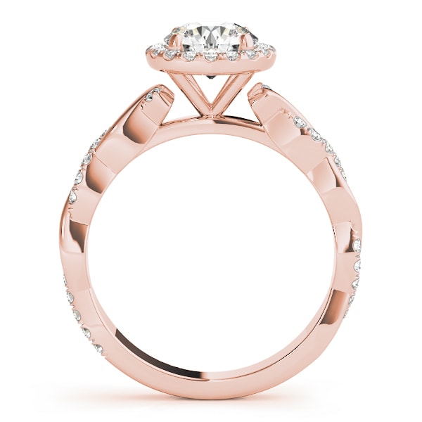 18K Rose Gold 1 1/3 ct tw Halo Diamond Engagement Ring
