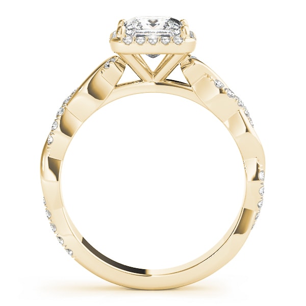18K Yellow Gold 1/2 ct tw Halo Diamond Engagement Ring