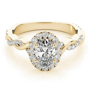18K Yellow Gold 1/2 ct tw Halo Diamond Engagement Ring