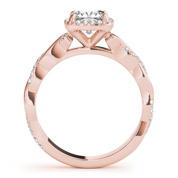 18K Rose Gold 1 1/3 ct tw Halo Diamond Engagement Ring