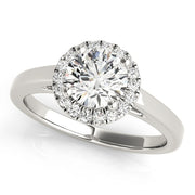 18K White Gold 1 1/8 ct tw Halo Diamond Engagement Ring