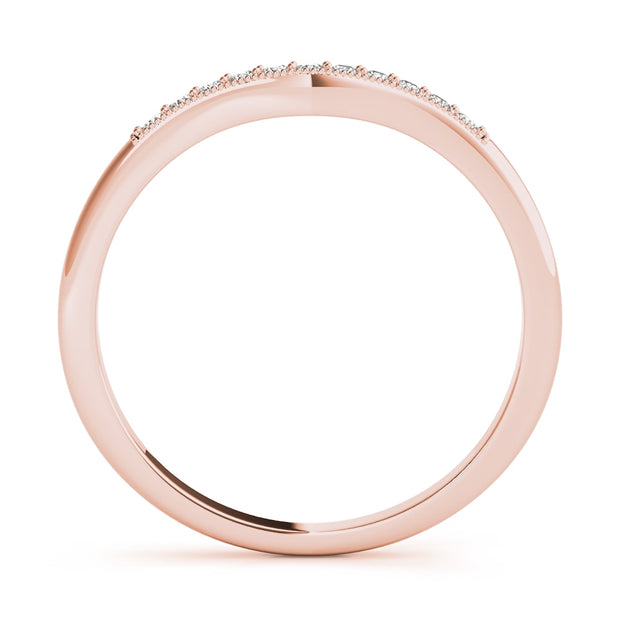 18K Rose Gold 1/10 ct tw Diamond Wedding Ring