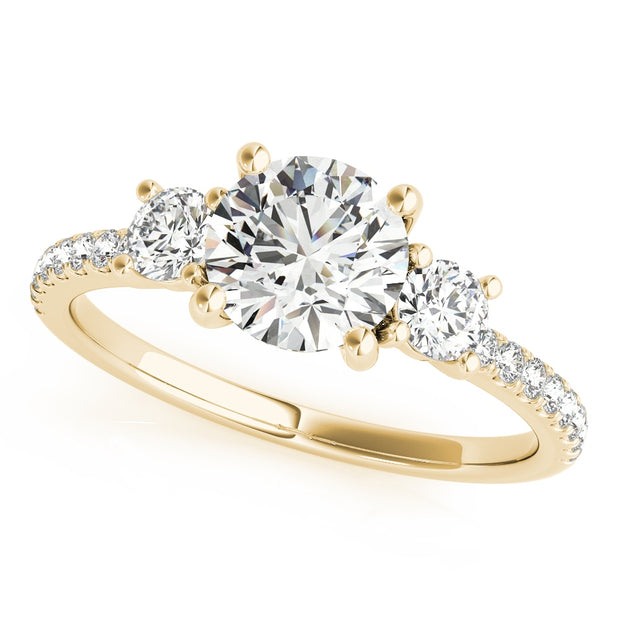 14K Yellow Gold 1 3/8 ct tw Three Stone Diamond Engagement Ring