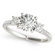 18K White Gold 1 3/8 ct tw Three Stone Diamond Engagement Ring