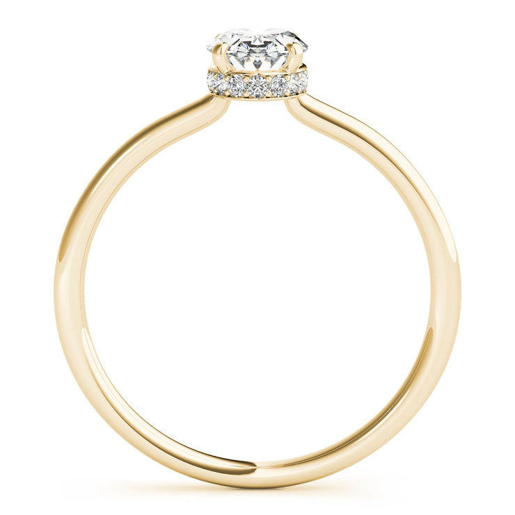 18K Yellow Gold 1/10 ct tw Halo Diamond Engagement Ring
