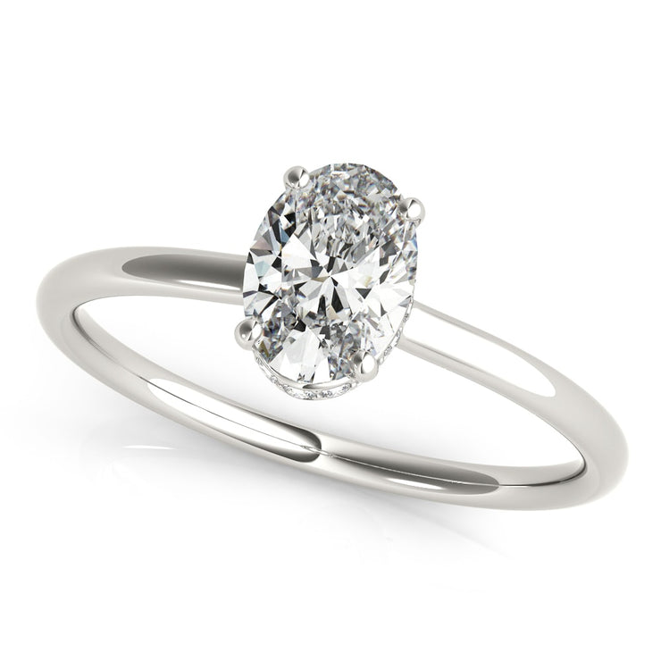 18K White Gold 1/10 ct tw Halo Diamond Engagement Ring