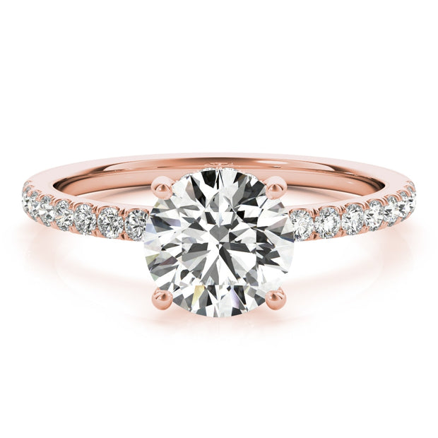 18K Rose Gold 1 1/4 ct tw Halo Diamond Engagement Ring
