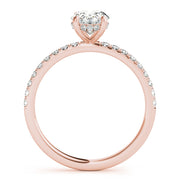 14K Rose Gold 1/3 ct tw Halo Diamond Engagement Ring