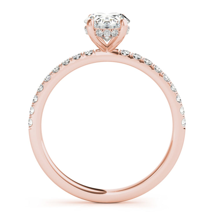 14K Rose Gold 1/3 ct tw Halo Diamond Engagement Ring