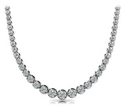 14K White Gold 10 ct tw Fashion Diamond Necklace