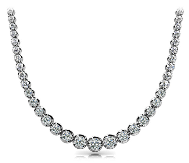 14K White Gold 10 ct tw Fashion Diamond Necklace