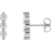 14K White Gold 1/2 CTW Natural Diamond Bar Stud Earrings