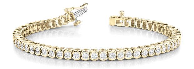 14K Yellow Gold Round Diamond Fashion Bracelet