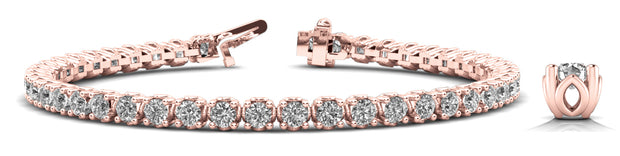 14K Rose Gold 2 1/6 ct tw Fashion Diamond Bracelet