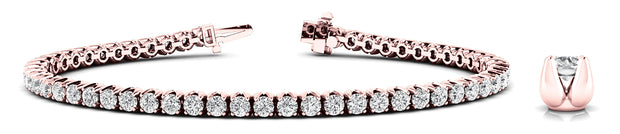 18K Rose Gold 10 1/4 ct tw Fashion Diamond Bracelet