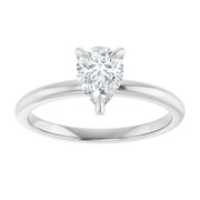 14k White Gold 1/2 CT Pear-Shaped Diamond Solitaire Ring
