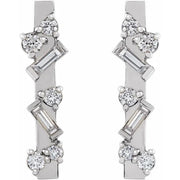 14K White Gold 1/4 CTW Natural Diamond Scattered Bar Drop Earrings