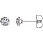 14K White Gold 1/5 CTW Natural Diamond Claw-Prong Rope Stud Earrings