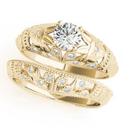 18K Yellow Gold 3/8 ct tw Vintage Diamond Engagement Ring