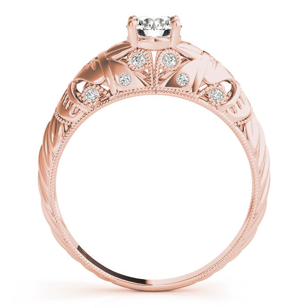 14K Rose Gold 3/8 ct tw Vintage Diamond Engagement Ring