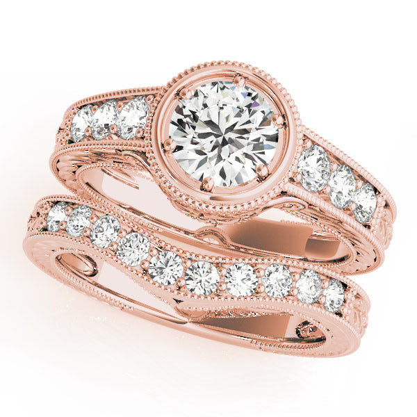 14K Rose Gold 3/4 ct tw Vintage Diamond Engagement Ring