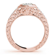 14K Rose Gold 2 ct tw Vintage Diamond Engagement Ring