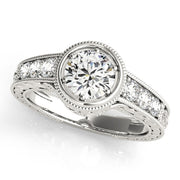 18K White Gold 3/4 ct tw Vintage Diamond Engagement Ring