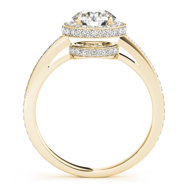 18K Yellow Gold 1 1/2 ct tw Halo Diamond Engagement Ring