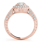 18K Rose Gold 7/8 ct tw Halo Diamond Engagement Ring
