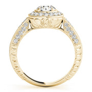 18K Yellow Gold 7/8 ct tw Halo Diamond Engagement Ring