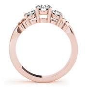14K Rose Gold 1 ct tw Three Stone Diamond Engagement Ring