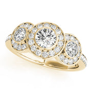 18K Yellow Gold 1 3/4 ct tw Three Stone Diamond Engagement Ring