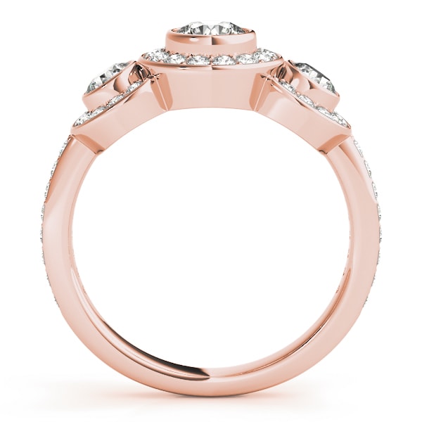18K Rose Gold 1 3/4 ct tw Three Stone Diamond Engagement Ring