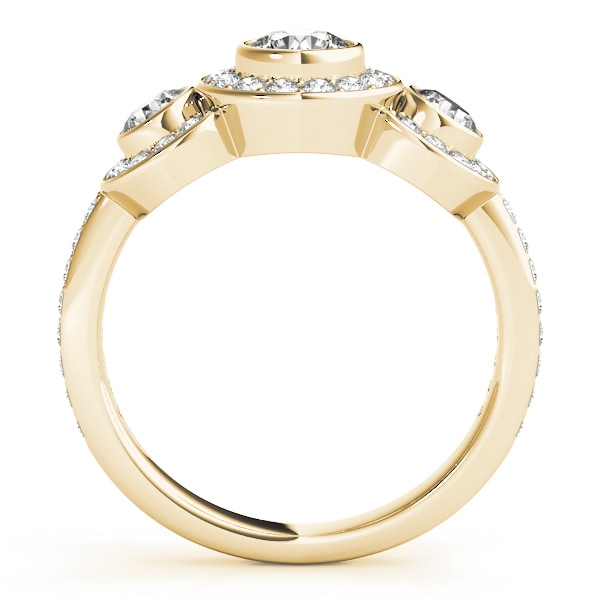 14K Yellow Gold 1 3/4 ct tw Three Stone Diamond Engagement Ring