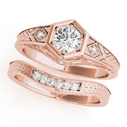 14K Rose Gold 3/8 ct tw Vintage Diamond Engagement Ring