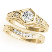 18K Yellow Gold 3/8 ct tw Vintage Diamond Engagement Ring