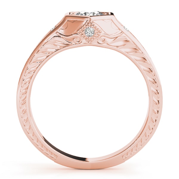 14K Rose Gold 3/8 ct tw Vintage Diamond Engagement Ring