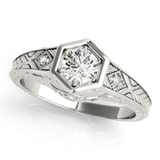 14K White Gold 3/8 ct tw Vintage Diamond Engagement Ring