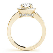 18K Yellow Gold 1 3/8 ct tw Halo Diamond Engagement Ring