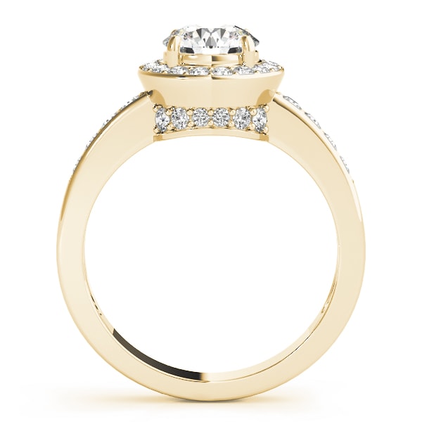 18K Yellow Gold 1 3/8 ct tw Halo Diamond Engagement Ring