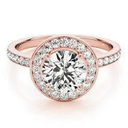 14K Rose Gold 1 5/8 ct tw Halo Diamond Engagement Ring