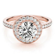 14K Rose Gold 1 5/8 ct tw Halo Diamond Engagement Ring