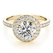 18K Yellow Gold 1 5/8 ct tw Halo Diamond Engagement Ring