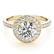 14K Yellow Gold 1 5/8 ct tw Halo Diamond Engagement Ring