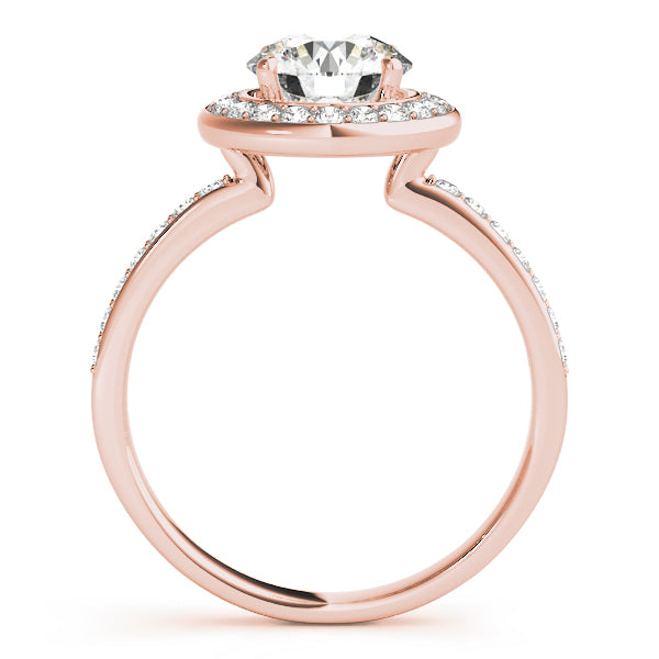14K Rose Gold 1 5/8 ct tw Halo Diamond Engagement Ring